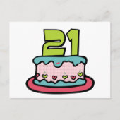 21 jaar oude Birthday Cake Briefkaart (Voorkant)