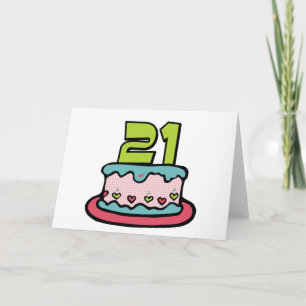 21 jaar oude Birthday Cake Kaart