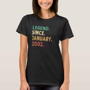 21 jaar oude leggende sinds januari 2002 21ste geb t-shirt