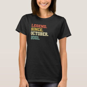 21 jaar oude leggende sinds oktober 2001 21ste geb t-shirt