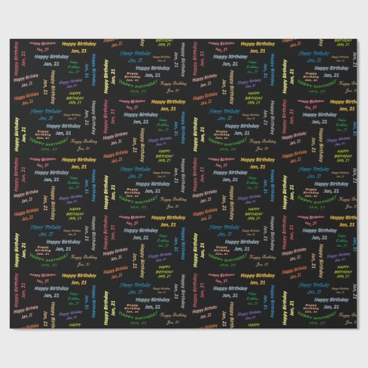 21 januari, cadeaupapier voor cadeautjes (Vlak)