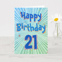 21-jarige 3D Blue Chill 21st Birthday Card
