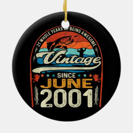 21 juni 2001 21 jaar oud keramisch ornament (Achterkant)