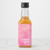 21 Juridisch en Single Pink Custom Mini Likeurfles Etiket (Voorkant)