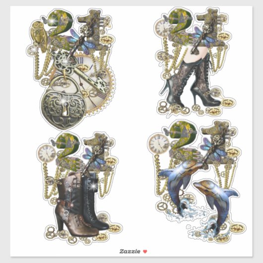 21 Maandag Steampunk sculptuur Sticker (Vel)