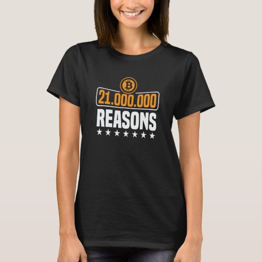 21 million reasons to choose BTC bitcoin T-shirt (Voorkant)
