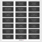 21 Moderne Zwarte Witte Gastadreslabels Sticker (Vel)