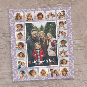 21 Photo Collage en Tile Pattern - KAN COLOR bewer Fleece Deken
