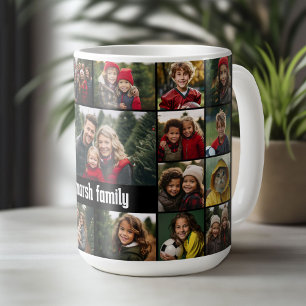 21 Photo Collage Grid met tekstvak - zwart Koffiemok