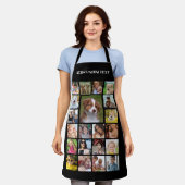 21 photos personnalisées Tablier noir avec nom (Porté)