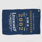 21 september 2002 Naam retro Legend Blue Gold toev Golfhanddoek (Horizontaal)