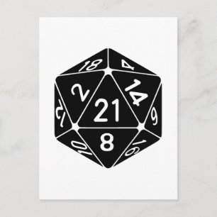 21-sided 21-Birthday D20 Fantasy Gamer Die Briefkaart