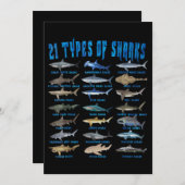 21 soorten haaiensoorten save the date (Voorkant / Achterkant)