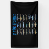 21 soorten haaiensoorten spandoek (Verticaal)