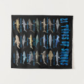 21 soorten haaiensoorten wandkleed (Voorkant (horizontaal))