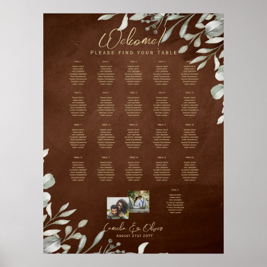 21 Tableau de sièges Photo Nom de bienvenue Mariag (Devant)