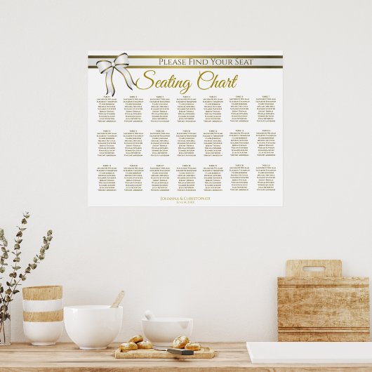 21 Tableau Mariage blanc et or (Cuisine)