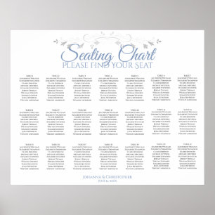 21 Tableau Mariage bleu et gris