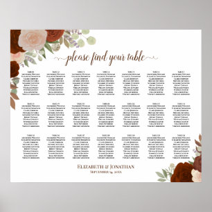 21 Tableau Rouille Orange Mariage Floral Tableau d