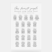 21 Tables Favorite People Acrylic Seating Chart Acryl Bord (Voorkant)