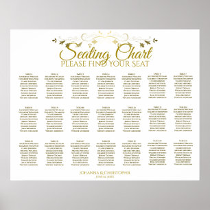 21 Tafel Gold Vlaams bruiloft Poster