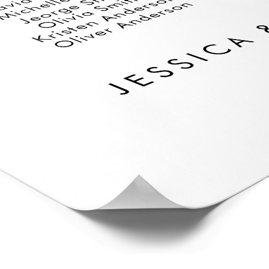 21 Tafels Onze favoriete Mensen Zitschema Plan Poster (Hoek)