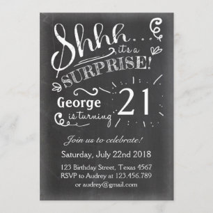 21 Uitnodiging tot feestdag Chalkboard Rustic