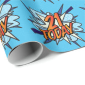 21 VANDAAG Leuk Retro Comic Book Pop Kunst Cadeaupapier (Rol Hoek)