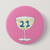 21 Vandaag speld badge 21st verjaardagsfeest Ronde Button 7,6 Cm (Voorkant)