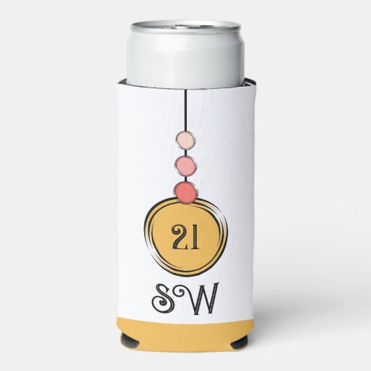 21 verjaardag voeg initialen toe elke leeftijd ora (Seltzer Voorkant)