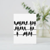 21 vogels op een draad briefkaart (Staand voorkant)