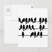 21 vogels op een draad briefkaart (Voorkant / Achterkant)