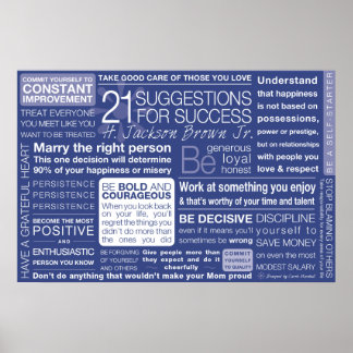 21 Voorstellen voor succes - Blauw Poster