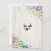 21 Waterverf van de geboorte Succulent Rustic Wood Kaart (Achterkant)