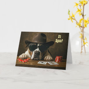 21 Weer Verjaardag Humoristische Blackjack Hand Kaart
