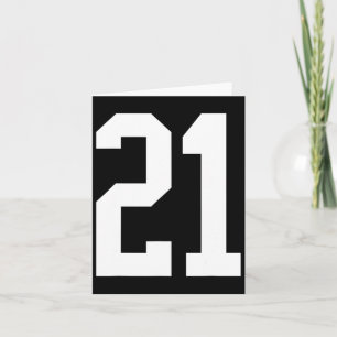 #21 Wit Nummer 21 Sportfan Stijl Halloween Cos Kaart