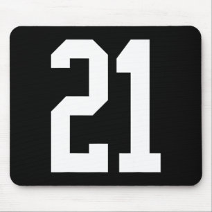 #21 Wit Nummer 21 Sportfan Stijl Halloween Cos Muismat