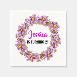 21 Worden Tropisch Roze, Paarse, Blauwe Cocktail Servet