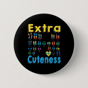 21 xx extra chromosoom meisje wereld down syndroom ronde button 5,7 cm