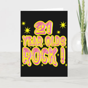 21 Year Olds Rock! (Roze) Wenskaart Kaart