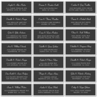 21 Zwarte Adresetiketten voor individueel huwelijk Sticker