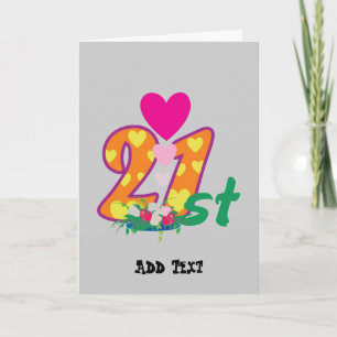 21e, 21 vandaag gepersonaliseerde verjaardag kaart