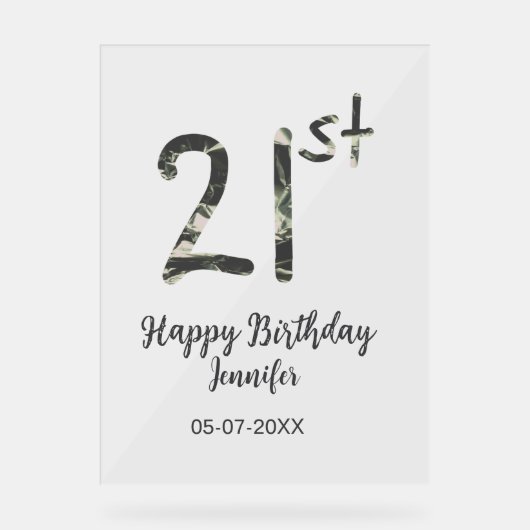 21e anniversaire ajouter nom date année noire modè (Recto)