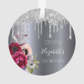 21e anniversaire argent parties scintillant goutte (dos)