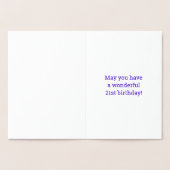 21e anniversaire : Audacieux "21 ANS !" Carte Gold (Intérieur)