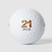21e anniversaire balles de golf 21 ans golfer bois (Devant)