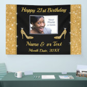 21e Anniversaire Bannières Personnalisées, Noir et (Salon professionnel)