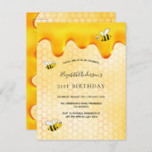 21e anniversaire bumble abeilles invitation (Devant / Derrière)