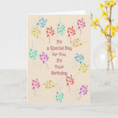 21e Anniversaire Carte avec Feuilles Plantes color (Fleur jaune)