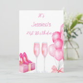 21e anniversaire de fête Invitation travail illust (Debout devant)